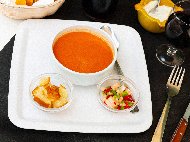 Рецепта Оригинално Гаспачо Андалус - студена испанска супа от домати, чушки и краставици